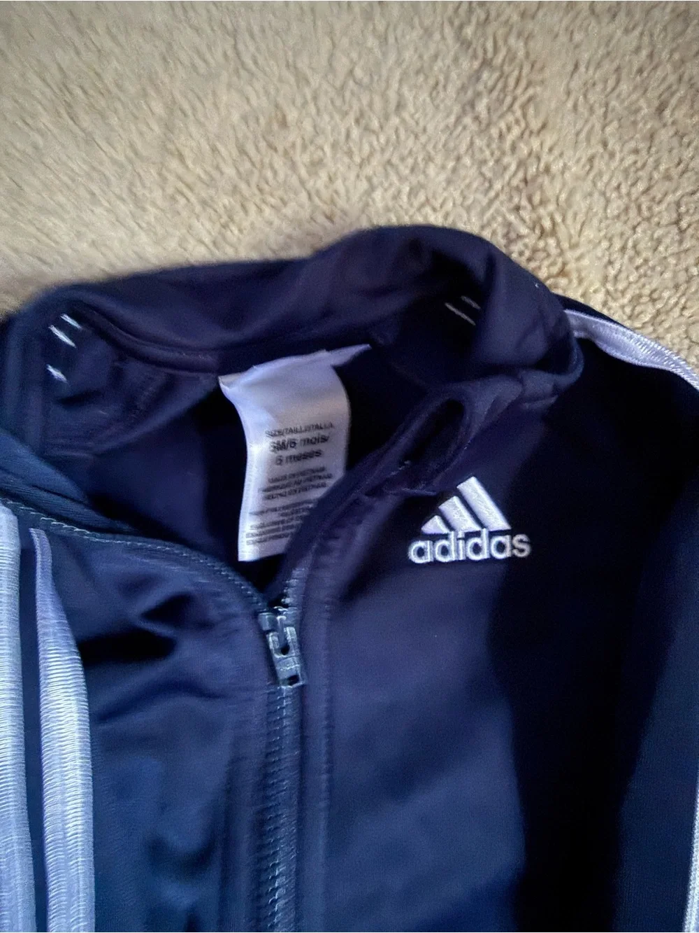 adidas Baby Navy Track Jacket and Pants Set size 6 months